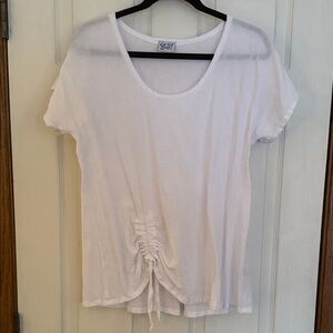 Oh My Gauze White Ruched Women Top